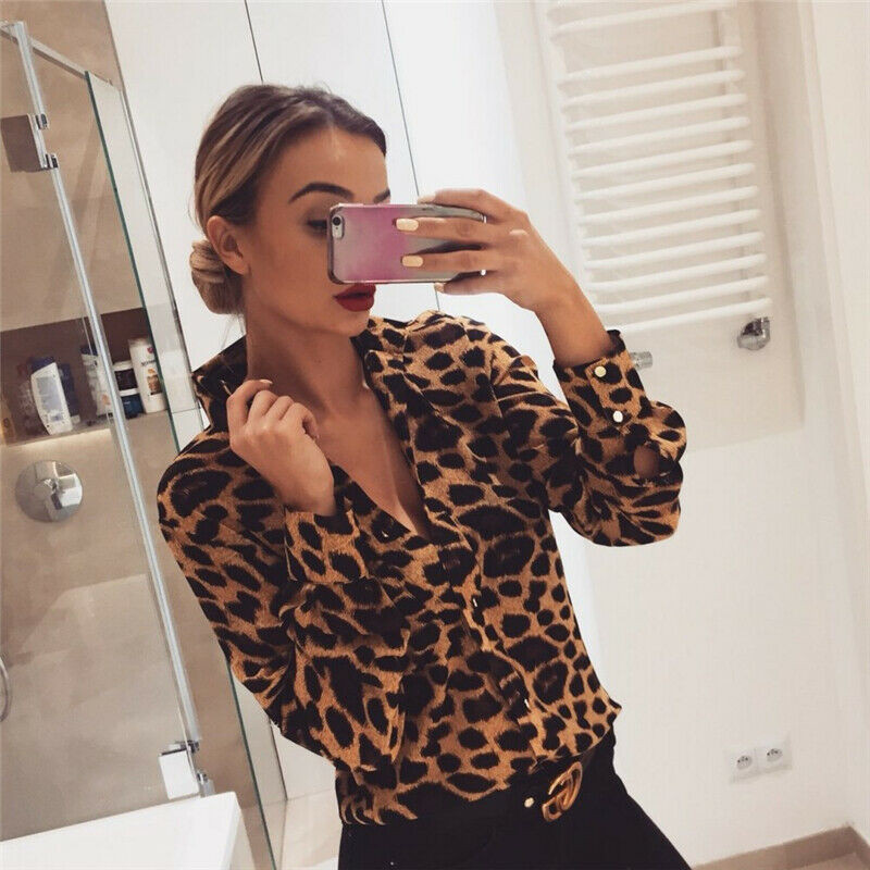 Ženska kimono majica s leopard uzorkom, dugih rukava, bluza s leopard uzorkom, s V izrezom, ležerna košulja od zmijske kože, velika veličina S-XL