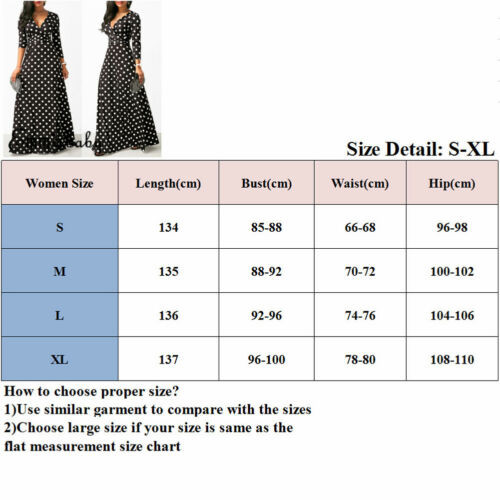 Rochie lungă cu mânecă lungă cu decolteu în V pentru femei, ocazională cu buline, rochie lungă pentru femei, rochie lungă pentru plajă