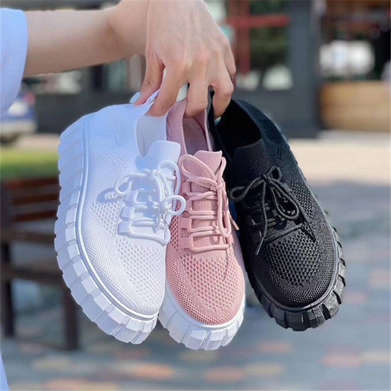 Ženske elegantne tenisice 2022. Proljeće Nove rastezljive tkanine Ženske cipele na vezanje Ležerne cipele 36-43 Velike ženske udobne ravne cipele 2022.