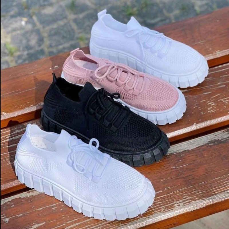 Ženske elegantne tenisice 2022. Proljeće Nove rastezljive tkanine Ženske cipele na vezanje Ležerne cipele 36-43 Velike ženske udobne ravne cipele 2022.