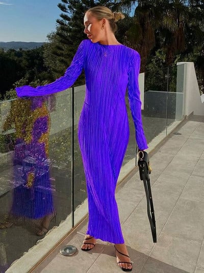 Hawthaw Women Fashion Μακρυμάνικο Streetwear Bodycon Orange Midi φόρεμα 2022 Φθινοπωρινά ρούχα Είδη χονδρικής για επιχειρήσεις