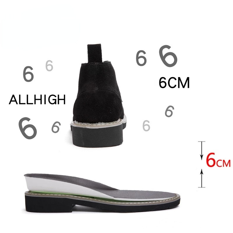 WEH Bărbați Pantofi pentru creșterea înălțimii Cizme Pantofi cu ridicare pentru bărbați pentru afaceri Talpă interioară pentru creșterea înălțimii 6CM Pantof formal de nuntă Piele neagră
