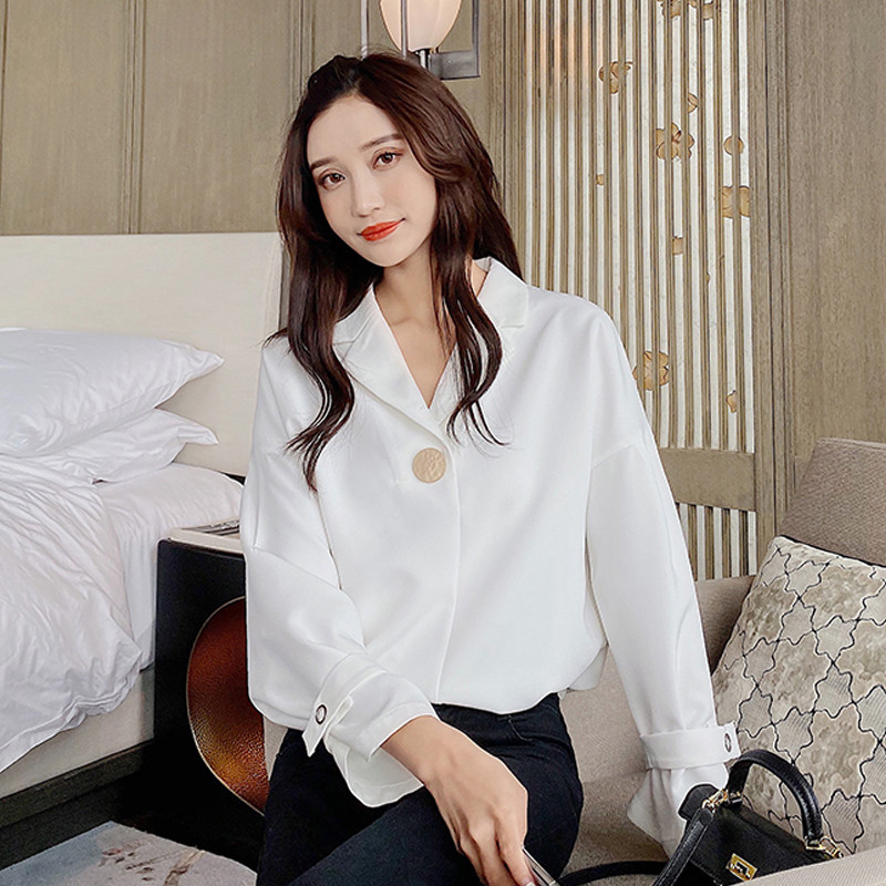 Blusas Mujer Coreeană Vintage Top Femeie Dulce Bluză din șifon cu mânecă lungă Toamnă Nou Office Stil Damă Cămăși pentru femei Alb 10697