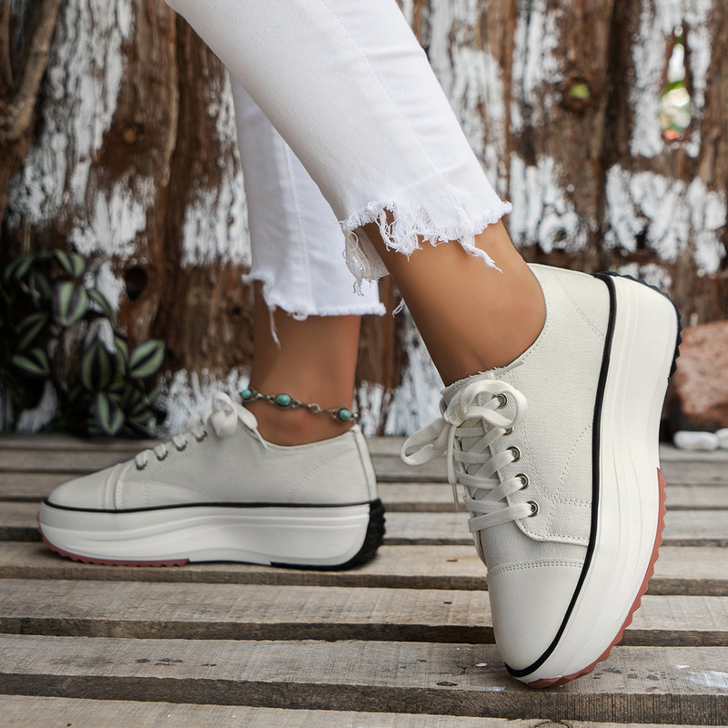 Γυναικεία πάνινα πάνινα παπούτσια Γυναικεία casual παπούτσια 2023 Γυναικεία αθλητικά παπούτσια για κορίτσια Γυναικεία παπούτσια Flat κορδόνια Zapatillas Mujer Chaussure Femme