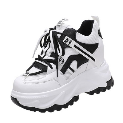 Άνοιξη 2022 Γυναικεία ογκώδη αθλητικά παπούτσια αναπνεύσιμα casual παπούτσια 10 εκατοστών με σφήνα τακούνια πλατφόρμα Trainers Chaussures Femme Sports Dad Παπούτσια