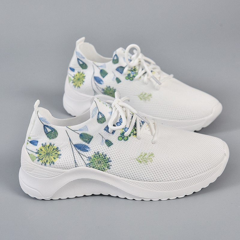 Μόδα Γυναικεία Αθλητικά Παπούτσια Πλατφόρμας Εκτύπωσης Άνοιξη Φθινόπωρο Πλεκτά Διχτυωτό Πλεκτό Παπούτσια τένις Γυναικεία ελαφριά αντιολισθητικά παπούτσια για περπάτημα