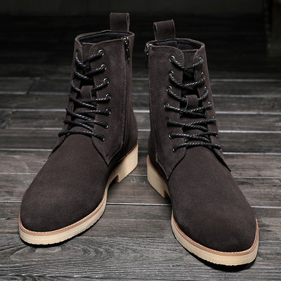 Yomior rudens laisvalaikio vyriški batai senoviniai britų tikros karvės odos batai suvarstomi sniego pliušiniai šilti užtrauktukai Chelsea batai