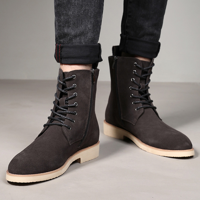 Yomior rudens laisvalaikio vyriški batai senoviniai britų tikros karvės odos batai suvarstomi sniego pliušiniai šilti užtrauktukai Chelsea batai