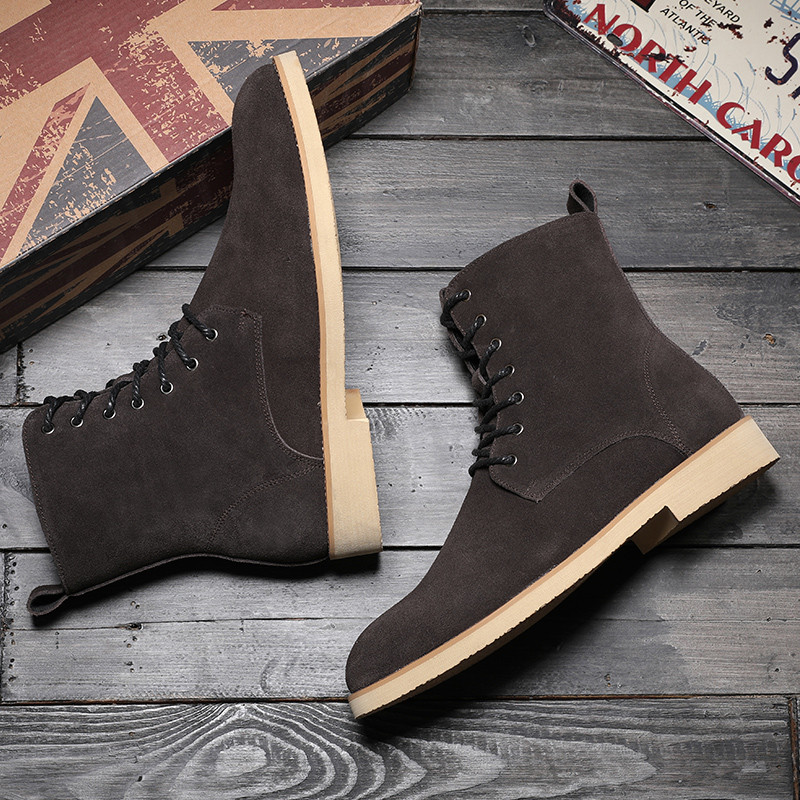 Yomior rudens laisvalaikio vyriški batai senoviniai britų tikros karvės odos batai suvarstomi sniego pliušiniai šilti užtrauktukai Chelsea batai