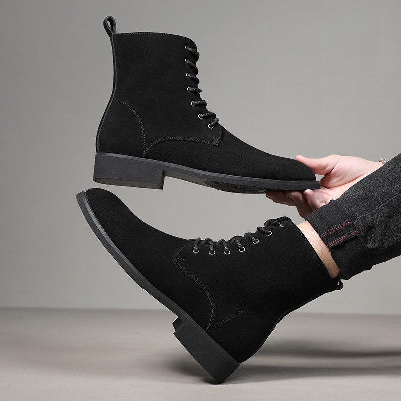 Yomior rudens laisvalaikio vyriški batai senoviniai britų tikros karvės odos batai suvarstomi sniego pliušiniai šilti užtrauktukai Chelsea batai