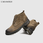 CARANFIER Pantofi pentru bărbați, de calitate superioară, pentru bărbați, din cizme Chelsea de mers pentru alpinism, cizme de zăpadă în aer liber, anti-alunecare, rezistente la apă