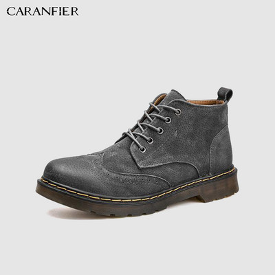 CARANFIER Pantofi pentru bărbați, de calitate superioară, pentru bărbați, din cizme Chelsea de mers pentru alpinism, cizme de zăpadă în aer liber, anti-alunecare, rezistente la apă