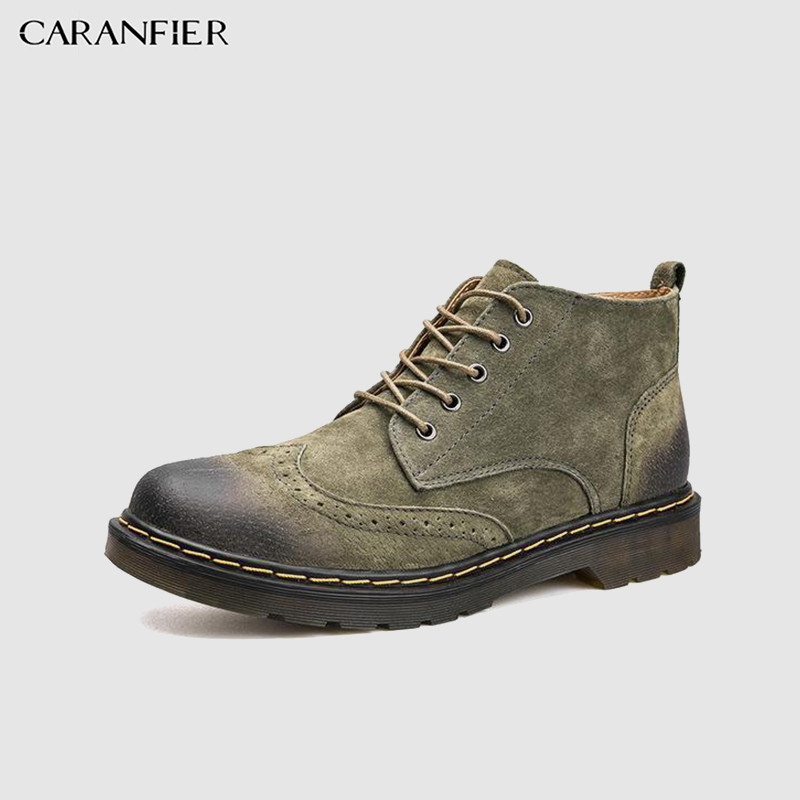 CARANFIER Pantofi pentru bărbați, de calitate superioară, pentru bărbați, din cizme Chelsea de mers pentru alpinism, cizme de zăpadă în aer liber, anti-alunecare, rezistente la apă