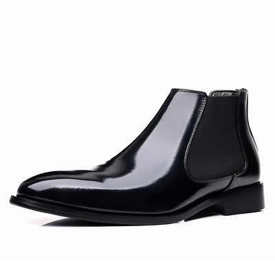 Botine Chelsea de afaceri pentru bărbați, de înaltă calitate, rochie casual de petrecere, cizme din piele, pantofi de lucru punk pentru motociclete