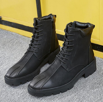 Visokokvalitetne jesenske motociklističke gležnjače Muške cipele na špic Chelsea čizme Muške kožne čizme za rad na otvorenom A57-76