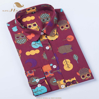 SISHION palaidinė ilgomis rankovėmis, moteriška palaidine su gėlėmis, medvilniniai marškiniai su žvaigždutėmis QY0441, moteriški vintažiniai 5XL didelio dydžio marškiniai, moteriški viršutiniai drabužiai, moteriški