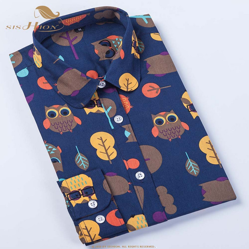 SISHION palaidinė ilgomis rankovėmis, moteriška palaidine su gėlėmis, medvilniniai marškiniai su žvaigždutėmis QY0441, moteriški vintažiniai 5XL didelio dydžio marškiniai, moteriški viršutiniai drabužiai, moteriški