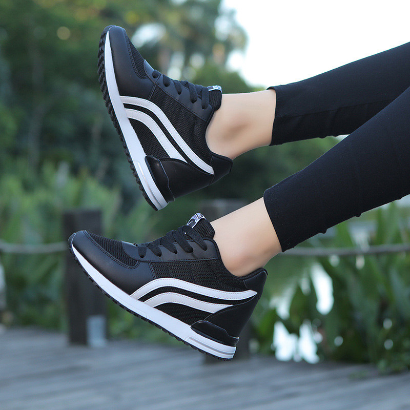 2023 Άνοιξη Φθινόπωρο Wedges Αθλητικά Παπούτσια Αναπνεύσιμα 6 εκατοστά με κορδόνια Αύξηση ύψους Παπούτσια Γυναικεία Νέα Μόδα Slip On Casual Shoes Γυναικεία