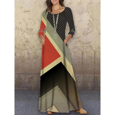 Ženske proljeće jesen 3D Befree maksi haljina s volanima, velike velike, seksi pune boho elegantne večernje haljine dugih rukava