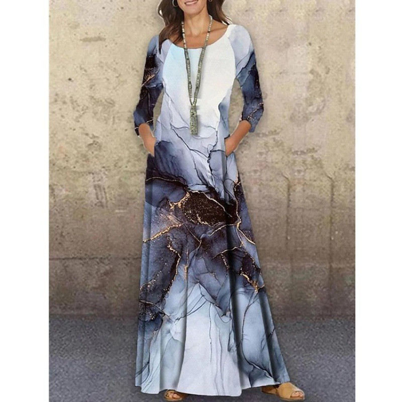 Жени пролет есен 3D волани Befree макси рокля голяма голяма секси пълен с дълъг ръкав бохо парти елегантни рокли