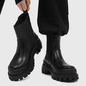 Nove jesensko-zimske kožne Chelsea čizme za muškarce Cipele s natikačem s platformom Muške ležerne čizme za gležnjeve Motorističke čizme na nisku petu