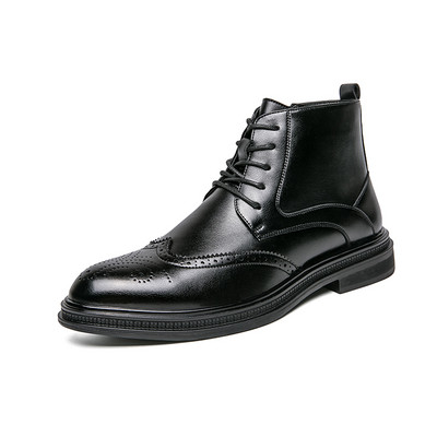 Cizme de iarnă Cizme Chelsea pentru bărbați Cizme casual respirabile pentru bărbați Cizme de tip bloc de modă pentru bărbați Cizme anti-alunecare pentru bărbați de afaceri