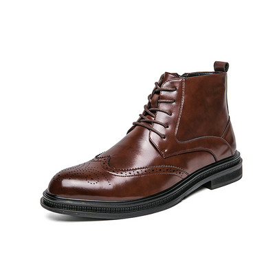 Cizme de iarnă Cizme Chelsea pentru bărbați Cizme casual respirabile pentru bărbați Cizme de tip bloc de modă pentru bărbați Cizme anti-alunecare pentru bărbați de afaceri