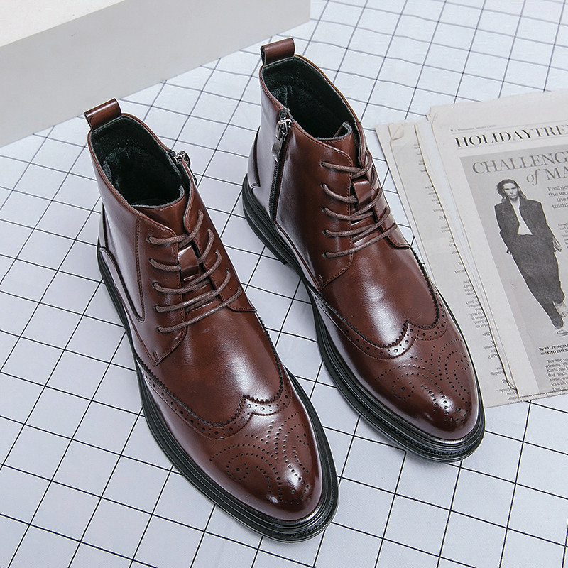 Cizme de iarnă Cizme Chelsea pentru bărbați Cizme casual respirabile pentru bărbați Cizme de tip bloc de modă pentru bărbați Cizme anti-alunecare pentru bărbați de afaceri