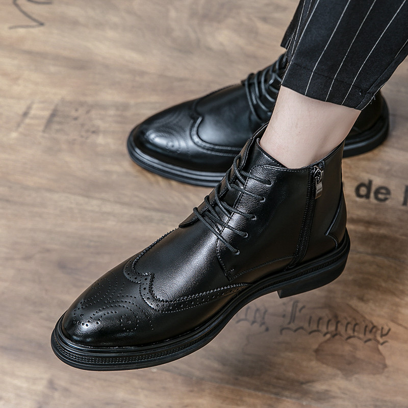 Cizme de iarnă Cizme Chelsea pentru bărbați Cizme casual respirabile pentru bărbați Cizme de tip bloc de modă pentru bărbați Cizme anti-alunecare pentru bărbați de afaceri