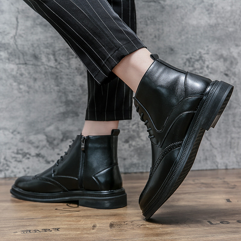Cizme de iarnă Cizme Chelsea pentru bărbați Cizme casual respirabile pentru bărbați Cizme de tip bloc de modă pentru bărbați Cizme anti-alunecare pentru bărbați de afaceri