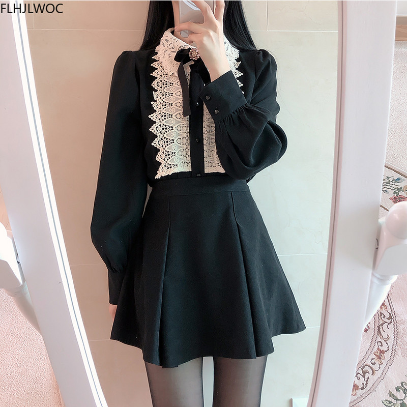 Γυναικείο Basic Γυναικείο Γυναικείο Φόρεμα Γυναικείας Εργασίας Χαριτωμένο vintage παπιγιόν πάνω λευκό δαντέλα με μονό στήθος μασίφ λευκό ροζ πουκάμισο Μπλούζες