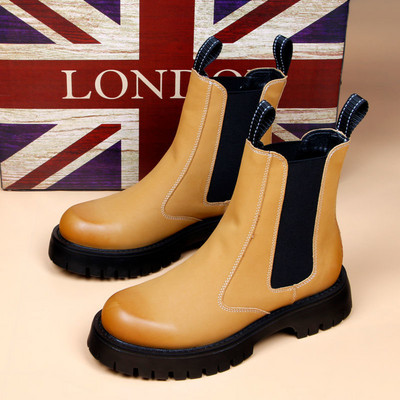 Αγγλικά στυλ ανδρικής αναψυχής σκηνή νυχτερινό κλαμπ φορούν μπότες πλατφόρμας αυθεντικά δερμάτινα παπούτσια καουμπόη τσέλσι μπότα όμορφο κοντά botas