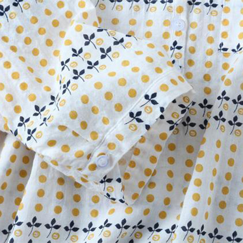 Ljeto Novi umjetnički stil Ženske ležerne košulje s 3/4 rukava s V-izrezom Vintage print široke bluze 100% pamuk Femme majice visoke kvalitete M81