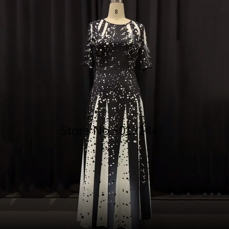 Moda femei roșie cu jumătate de mânecă elegantă cu gât rotund boho bandaj imprimeu rochie lungă midi dama casual subțire rochie dama