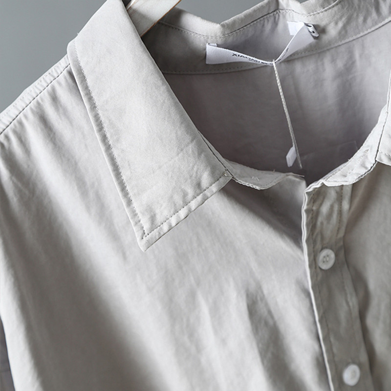 Nova ženska jednobojna velika bijela bluza s džepovima u obliku krila šišmiša, duga košulja s otvorenim ovratnikom, ležerna majica T96605F