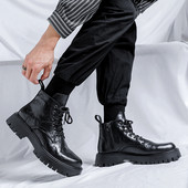 Δερμάτινες μπότες βρετανικού στυλ Ανδρικές ψηλές επίσημες μπότες γραφείου Μόδα καθημερινές μπότες Νέες μπότες οδήγησης εξωτερικού χώρου