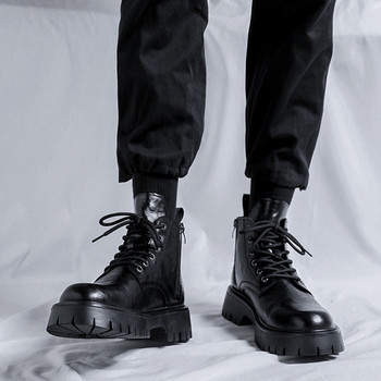 Качествени кожени ботуши в британски стил Мъжки високи официални официални ботуши Модни ежедневни ботуши Нови ботуши за шофиране на открито
