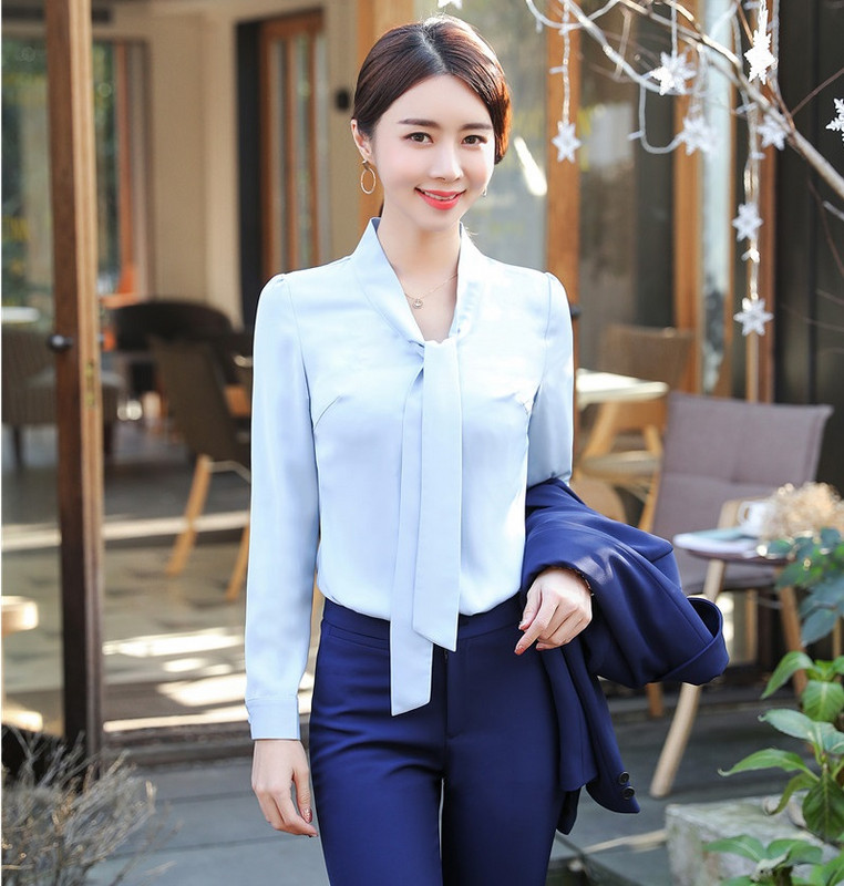 Svečane ženske bluze i košulje Narančasta uredska moda dugih rukava Ženska radna odjeća Bluze OL stil