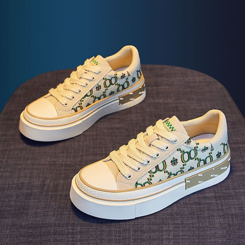 Zelene dizajnerske ženske cipele Trend 2023. Ležerna moda Jesen Running Mirror Luksuzne ženske platnene tenisice s debelim dnom od kamenčića