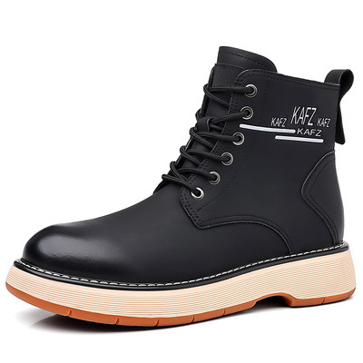 2023 Reducere fierbinte Pantofi pentru bărbați Cizme Martin casual Cizme de lucru pentru bărbați Cizme înalte Cizme din piele din piele Cizme pentru bărbați de culoare solidă