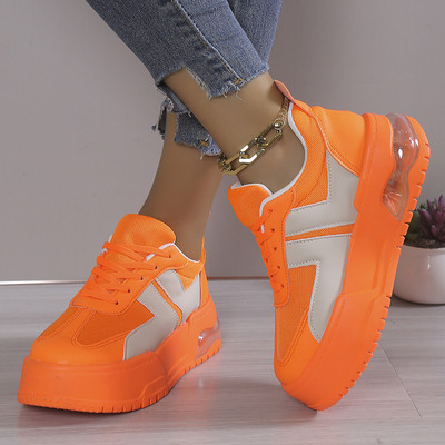 Modne zdepaste tenisice sa zračnim jastukom Ženske prozračne debele vulkanizirane cipele Ženske jesenske 2023. Tenisice s platformom na vezanje