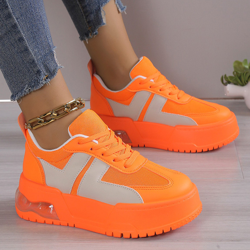 Modne zdepaste tenisice sa zračnim jastukom Ženske prozračne debele vulkanizirane cipele Ženske jesenske 2023. Tenisice s platformom na vezanje