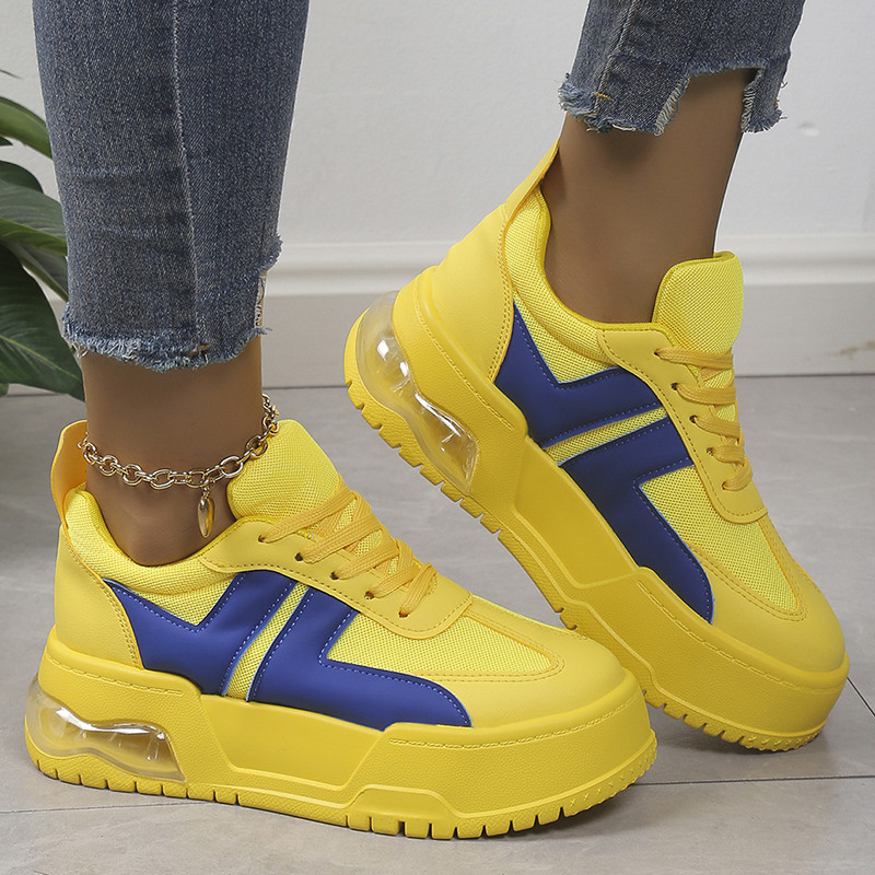 Modne zdepaste tenisice sa zračnim jastukom Ženske prozračne debele vulkanizirane cipele Ženske jesenske 2023. Tenisice s platformom na vezanje