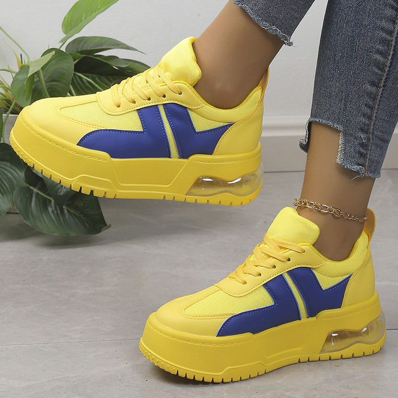 Modne zdepaste tenisice sa zračnim jastukom Ženske prozračne debele vulkanizirane cipele Ženske jesenske 2023. Tenisice s platformom na vezanje