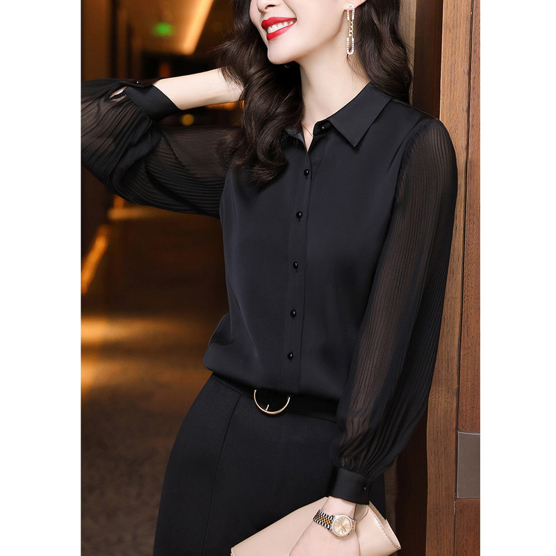 Γυναικείο πουκάμισο Ανοιξιάτικο Φθινόπωρο Νέα Κομψά Διπλώματα Φανάρι Μακρυμάνικη Μπλούζα Μόδα Γραφείο Γυναικεία Γυναικεία μπλουζάκια με γυριστό γιακά
