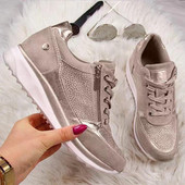 Γυναικεία παπούτσια Γυναικεία φθινόπωρο Γυναικεία μόδα Άνετα Παπούτσια Γυναικεία με φερμουάρ αντιολισθητικά Flats Sneakers Solid Wedge Αθλητικά παπούτσια Γυναικεία