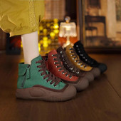 Nove ženske cipele za slobodno vrijeme za proljeće i jesen 2023. Ženske višebojne modne čizme Debeli potplat Ženske gležnjače na vezanje