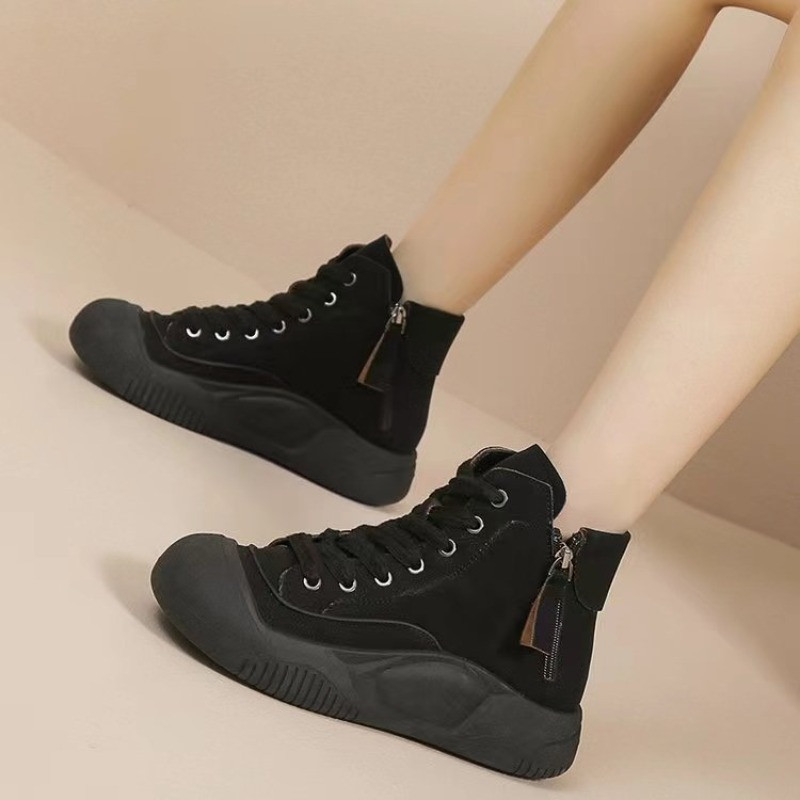 Nove ženske cipele za slobodno vrijeme za proljeće i jesen 2023. Ženske višebojne modne čizme Debeli potplat Ženske gležnjače na vezanje