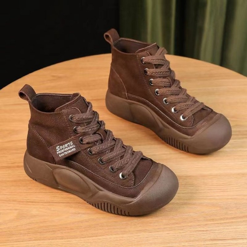 Nove ženske cipele za slobodno vrijeme za proljeće i jesen 2023. Ženske višebojne modne čizme Debeli potplat Ženske gležnjače na vezanje