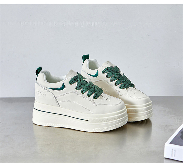 Bijele ženske tenisice sa skrivenom petom, ležerne kožne platforme, sportske tenisice, ženske udobne i elegantne mrežaste tenisice, novo 2023.